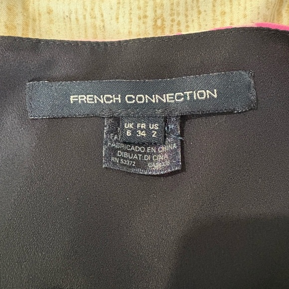 French Connection floral navy pink silk camisole tank size 2 - Picture 9 of 11